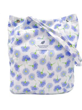 Women's Purple Flowers Shoulder Bag Buckets Totes Handbag Big Capacity For Work